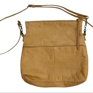 Anthropologie Margot Tan Brown Pebbled Leather Purse Women’s
